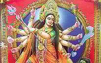 Gods rejoice as mahishasura meets his end