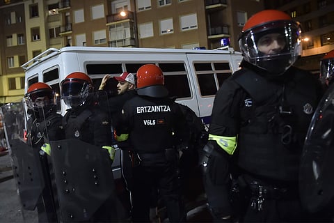 Five police officers were injured, none of them seriously, and treated on the scene | AP