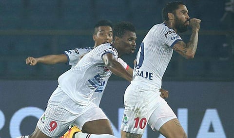 Matias Mirabaje scored the winning goal in the second minute of stoppage time. (Photo | ISL)