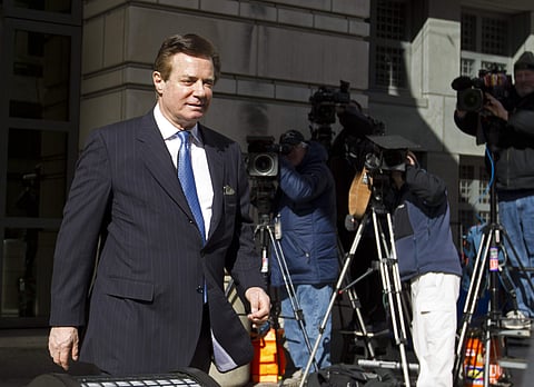 Paul Manafort, President Donald Trump's former campaign chairman, leaves the federal courthouse after his hearing, Wednesday, Feb. 28, 2018, in Washington. | AP