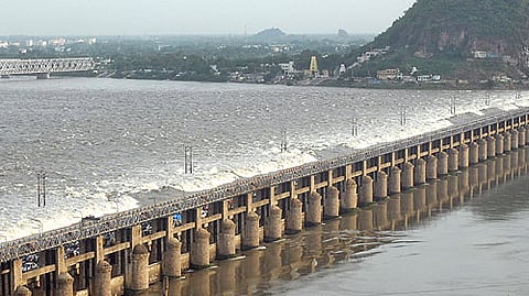 A view of the Krishna River. 