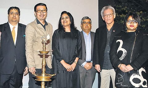 Singapore High Commissioner Lim Thuan Kuan (second from right) at the event on Saturday in New Delhi | Parveen Negi