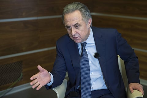 Russian Deputy Prime Minister Vitaly Mutko speaks during an interview with the Associated Press in Moscow in Moscow, Russia, Friday, Feb. 2, 2018. | AP