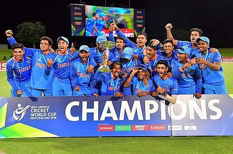 U-19 World Cup winning Indian team (Photo | Twitter)