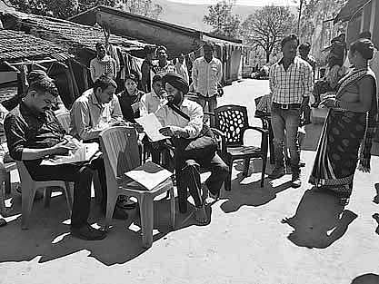 NHRC team members at Musaguda village in Koraput on Tuesday | Express