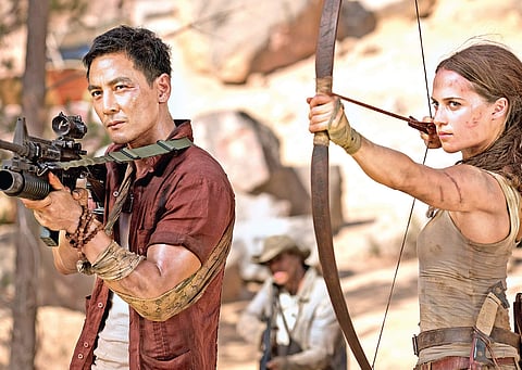 A still from the film 'Tomb Raider'. (Image Courtesy Youtube Screengrab)