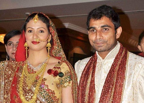 Indian pacer Mohammed Shami and his wife Haseen Jahan (Photo | PTI)