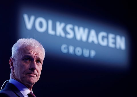 Volkswagen CEO Matthias Mueller poses for a photograph after an interview with Reuters ahead of the 88th International Motor Show at Palexpo in Geneva, Switzerland | Reuters