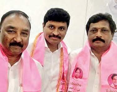 (From left) Banda Prakash Mudiraj, Santosh Kumar and Lingaiah Yadav. All three have filed nominations to Rajya Sabha | Express