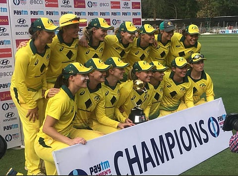 Victorious Australia women cricket team (Twitter image)