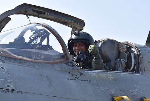 Bhawana Kanth is one of the three in the first batch of women pilots, besides Chaturvedi and Mohana Singh, who was inducted into the Indian Air Force fighter squadron on June 18, 2016. (Photo | ANI)