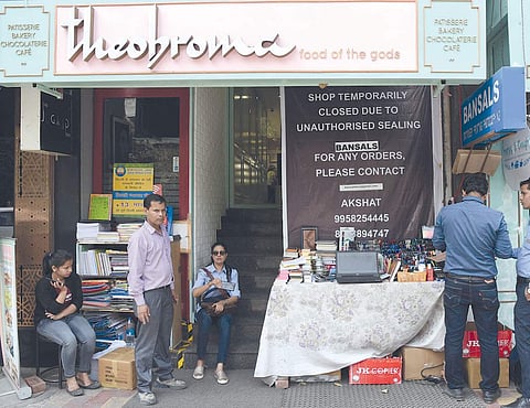 A shop in Defence Colony market, where the sealing drive was carried out. (EPS  | Parveen Negi) | File image used for representational purpose only