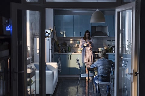 This image released by Sony Pictures Classics shows Maryana Spivak, background, and Matvey Novikov in a scene from 'Loveless.' | AP