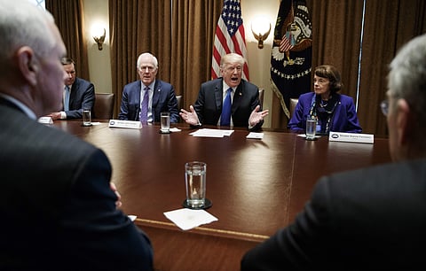 President Donald Trump speaks in the Cabinet Room of the White House in Washington. (Photo | AP)
