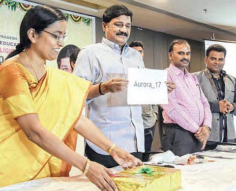 HRD Minister G Srinivasa Rao releases APTET results in Vijayawada |Express