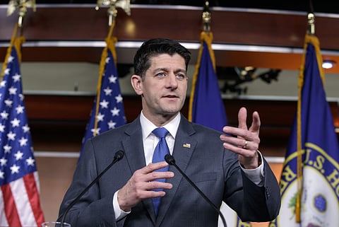 Speaker of the House Paul Ryan, R-Wis., speaks during a news conference about the massive government spending bill moving through Congress, on Capitol Hill in Washington, Thursday, March 22, 2018. (Photo: AP)