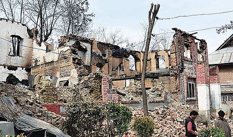 All that’s left of poet Madhosh Balhami’s house today are rubble and a few standing walls| Zahoor Punjabi