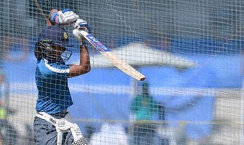 Indian women's cricket team captain Harmanpreet Kaur bats in the nets during a training session ahead of the women's cricket tri-series at the Brabourne Stadium in Mumbai on March 21, 2018. | AFP