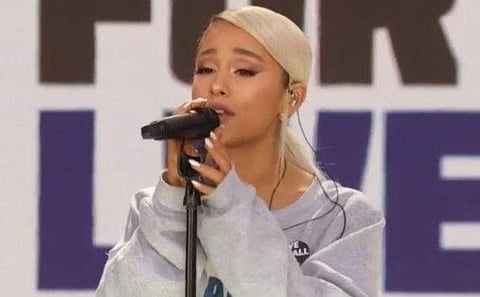 Grande performed 'Be Alright' at the rally. (Photo: Twitter)