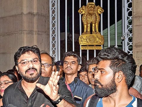 Union Minister Babul Supriyo speaks to the media after discussing Raniganj violence with West Bengal Governor Keshari Nath Tripathy in Kolkata | PTI