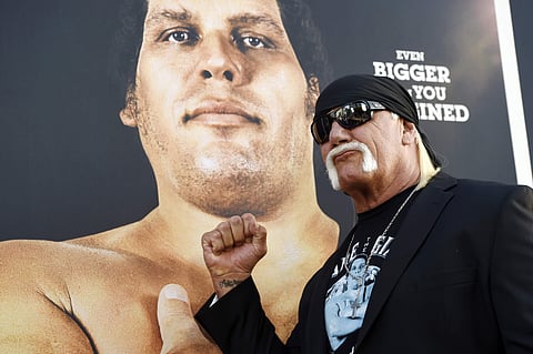 Professional wrestler Hulk Hogan poses at the premiere of the HBO documentary film 'Andre the Giant' at the ArcLight Hollywood in Los Angeles. | AP