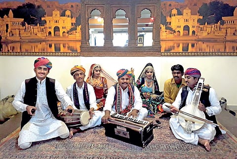 Deen Mohammed Troupe rehearsing before a performance