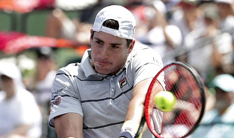 It was a phenomenal effort from John Isner who blasted down 13 aces and took just one hour and 23 minutes to floor Juan Martin del Potro and book his place in Miami Open final. | AP