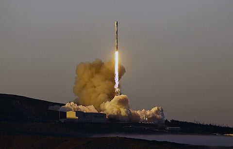 A Falcon 9 rocket lifts off from Vandenberg Air Force Base, Calif., on Friday, March 30, 2018. (AP)