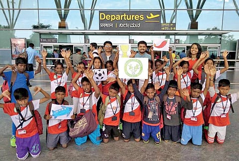 Students went to Mumbai to take part in a national-level football tourney.