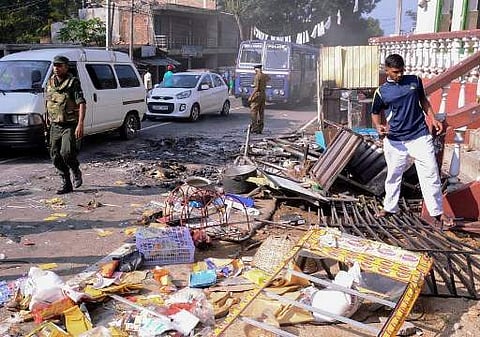 Sri Lanka on March 6 declared a nationwide state of emergency to quell anti-Muslim riots that have killed at least two people and damaged dozens of mosques and homes. (Photo | AFP)