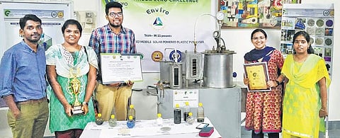 The IIT-M team that has developed a solar-powered plastic fuel mobile unit | Express