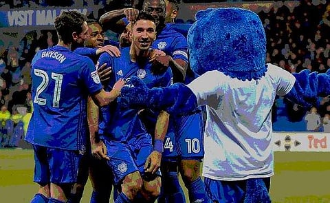 Oli McBurnie, on loan from Cardiff's rivals Swansea, scored his fourth goal in three matches for Barnsley. (Photo | Cardiff City Twitter)