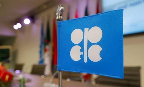 A flag with the Organization of the Petroleum Exporting Countries (OPEC) logo is seen before a news conference at OPEC's headquarters in Vienna, Austria. (File | Reuters)