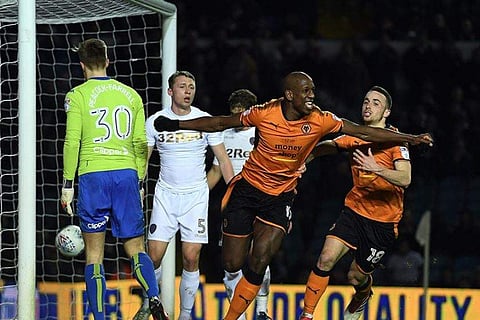 Willy Boly celebrate after scoring a goal against Leeds. (Photo | Wolverhampton Wanderers Twitter)