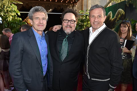 Alan Horn, chairman, The Walt Disney Studios, from left, director/producer Jon Favreau and Bob Iger, chairman and CEO, The Walt Disney Company.