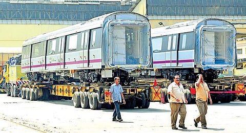 Bengaluru Development Minister K J George announced an April-end launch when BEML handed over the first three-car set to BMRCL on February 14