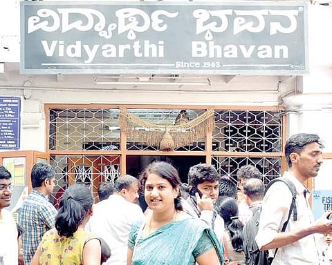 The restaurant is bustling with people all day long