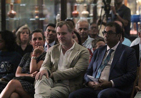 Filmmaker Christopher Nolan attends a Film Lecture in Mumbai. (Photo | Ramesh Bala/Twitter.com)