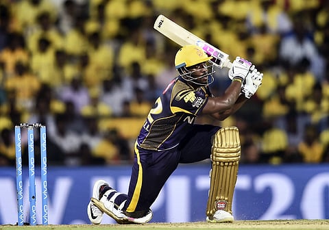 KKR 's Andre Russell looks on after hits a six during the IPL_2018 cricket match against CSK | PTI