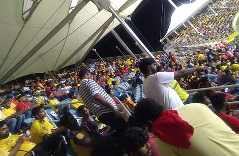 A scene from Chepauk stadium where CSK played their first home match after a two-year ban (Twitter/Venkata Krishna B ‏)