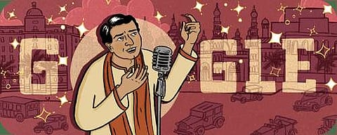 A google doodle of KL Saigal