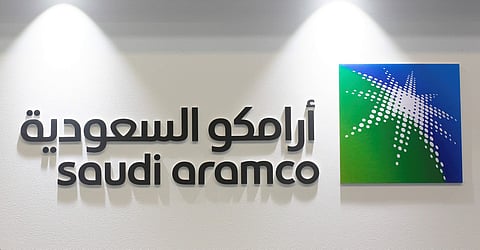 The logo of Saudi Aramco is seen in Manama, Bahrain. (Photo | Reuters)