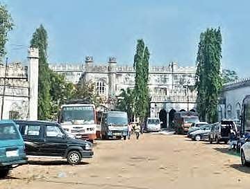 Shooting in progress for an upcoming Telugu flick at the Hill Fort Palace (Ritz Hotel in Hyderabad