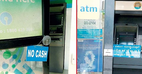 No cash or ATM out of service display boards are seen at many ATMs