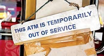 The ‘no cash’ boards have become a common sight at the ATM kiosks since past few days. (File | EPS)