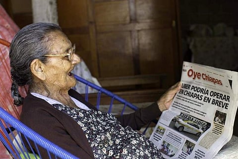 Guadalupe Palacios learnt to read when she was 92 through a literacy program and is now in High School.  (File Photo | AFP)