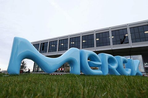 A logo of drugs and chemicals group Merck KGaA is pictured in Darmstadt, Germany. (Photo | Reuters)