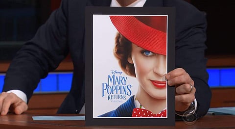 Actor Emily Blunt, who essays the role of Mary Poppins in the film's reboot, feels the character is a bit 'creepy'. (Photo | Screengrab from 'The Late Show with Stephen Colbert'/Youtube)