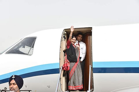 External Affairs Minister Sushma Swaraj departs for visit to China and Mongolia (Twitter/ANI)