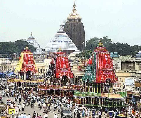 Three chariots of Lord Jagannath (PTI)